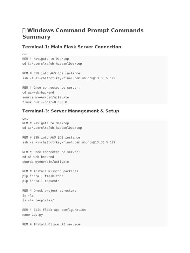 Essential Windows Command Prompt Guide | PDF | Secure Shell | Server ...