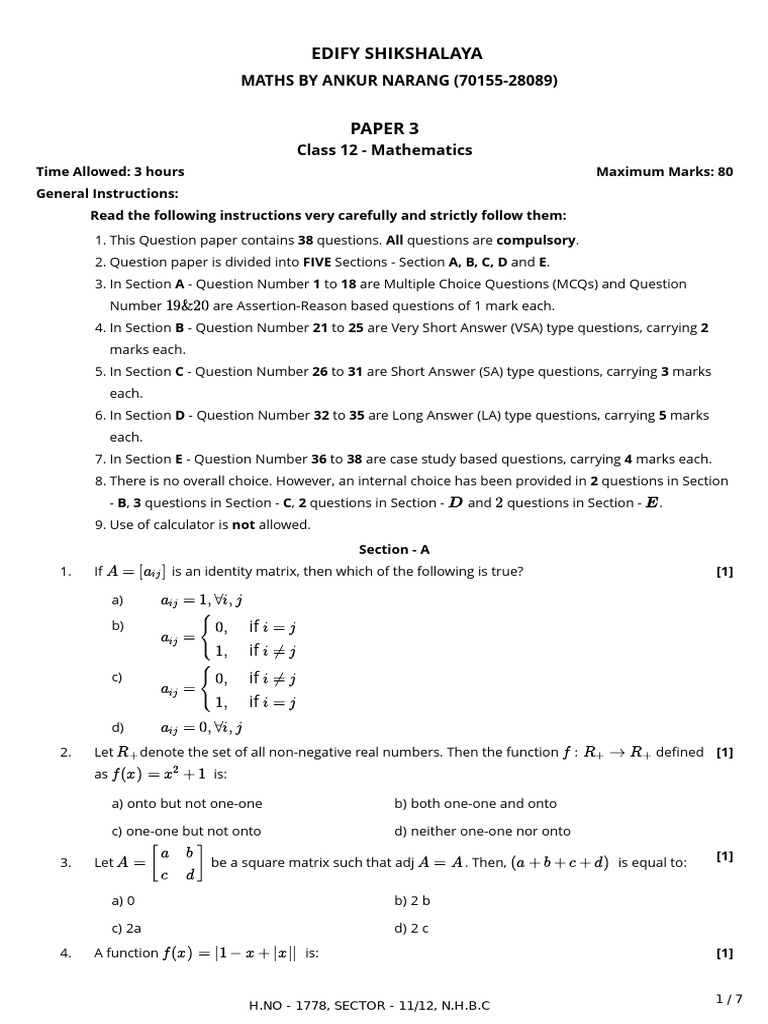 QP 2024 (R1) | PDF | Mathematical Objects | Mathematics