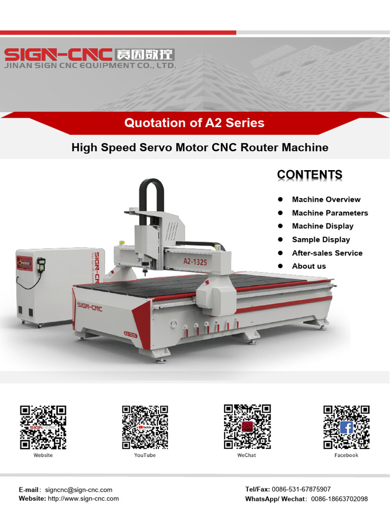 A2 High Speed CNC Router Quotation | PDF | Power Inverter | Gear