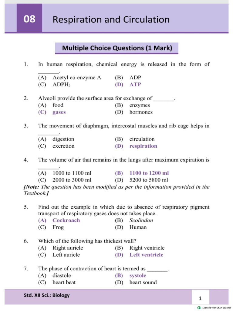 Biology Question Bank Solution | PDF