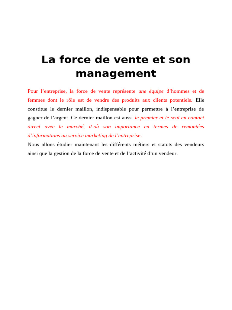 Gestion et management de la force de vente | PDF | Sodles | Business