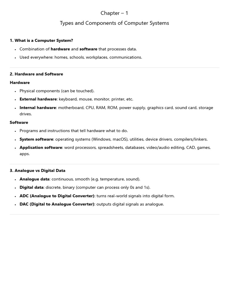 Types and Components of Computer Systems | PDF | Graphical User ...