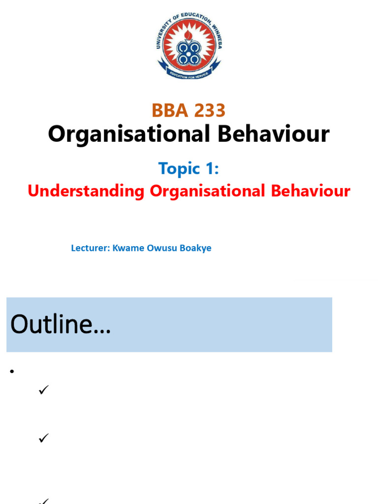 Organisational Behaviour Lecture 1 | PDF | Science | Organizational ...