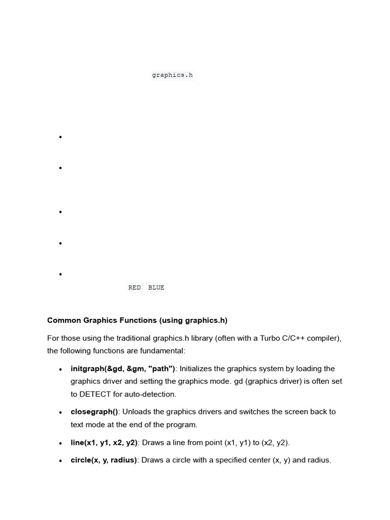 C Graphics Programming Essentials | PDF | Ellipse | Integer (Computer ...