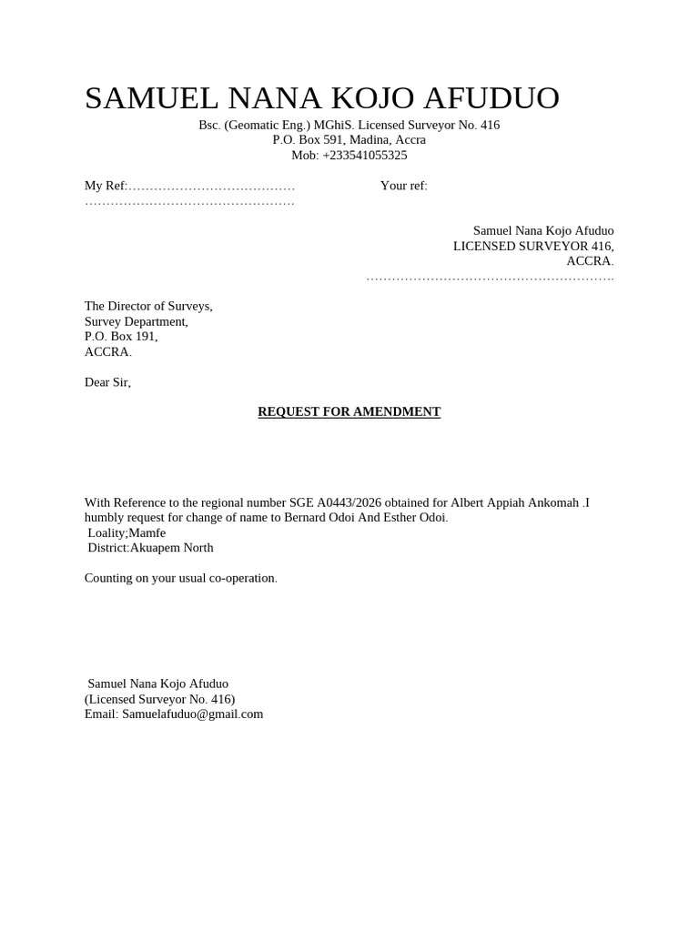 Request For Amendment | PDF