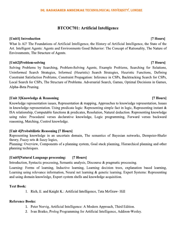 SEM 7 Syllabus | PDF
