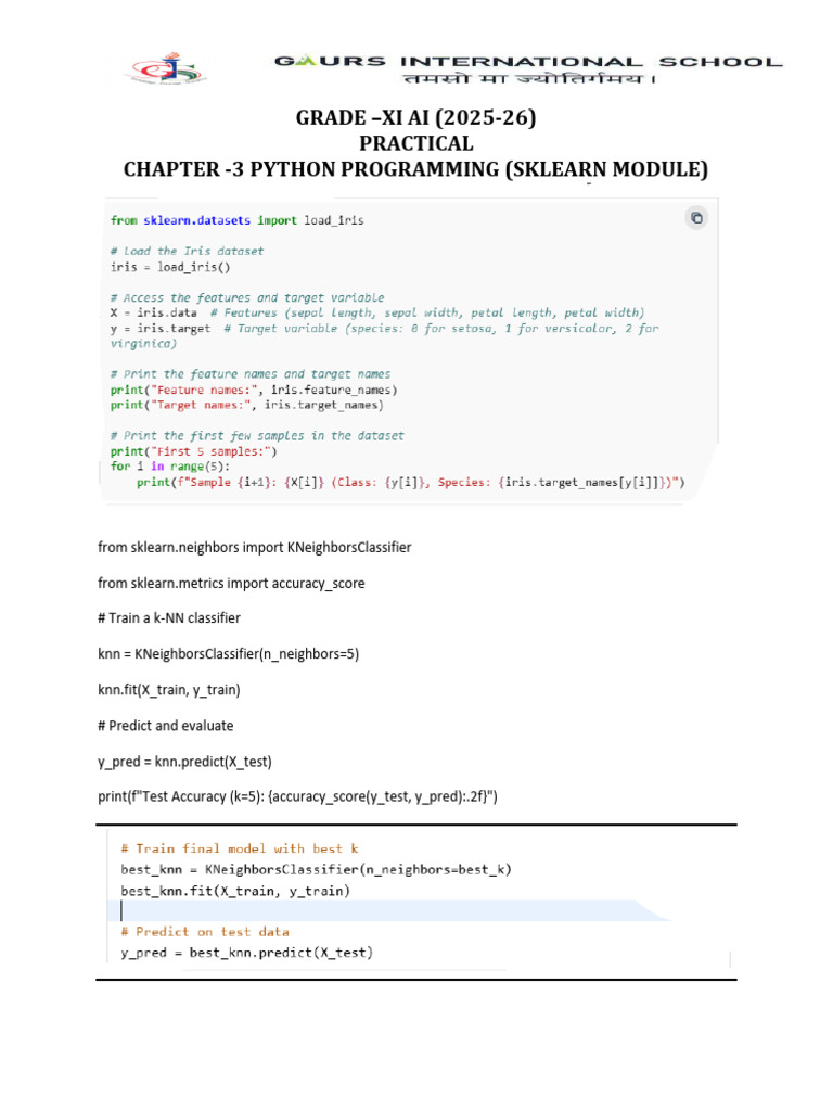 Python KNN Classifier Tutorial | PDF