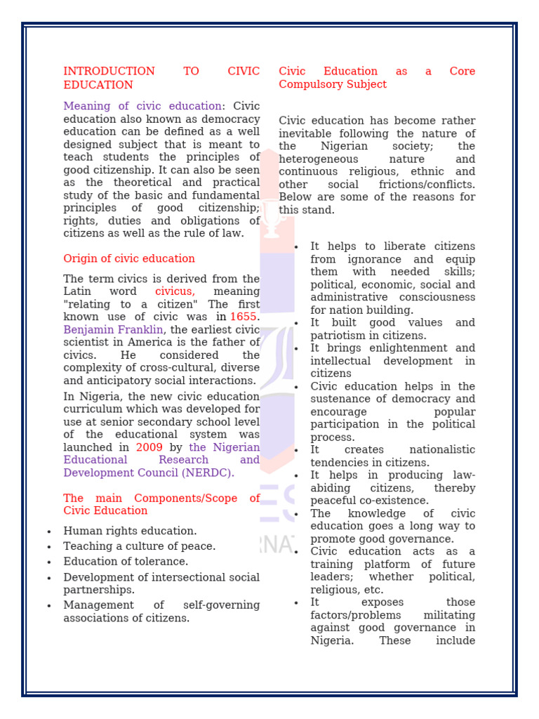 Understanding Civic Education in Nigeria | PDF | Hiv/Aids | Hiv