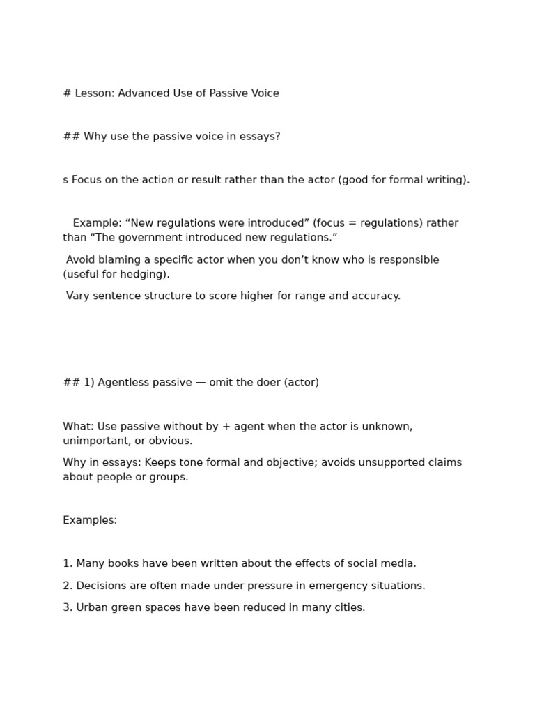 Advanced Passive Voice Techniques | PDF | Linguistic Morphology ...