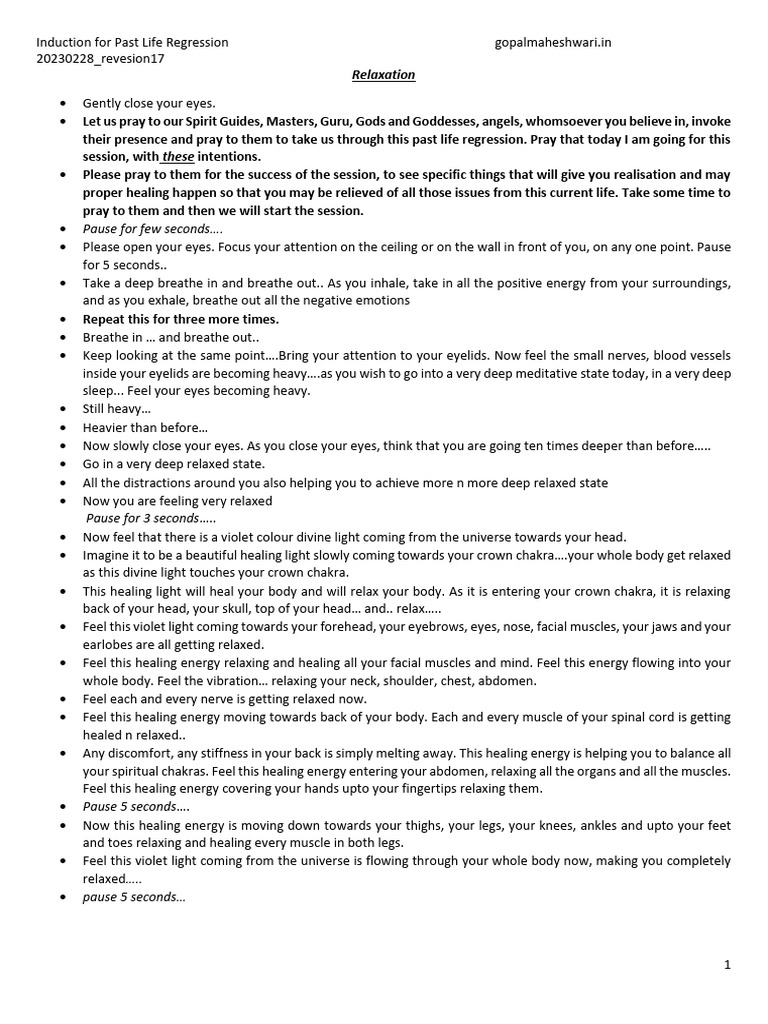 Age &womb Regression Script in English - 2025 | PDF