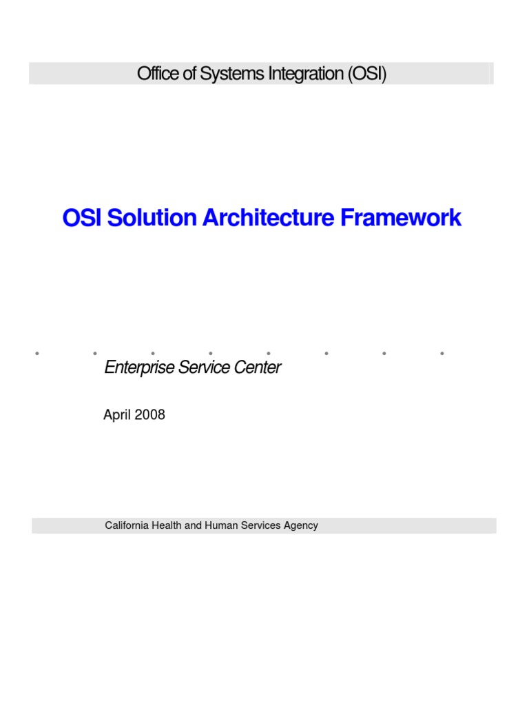 Os I Solution Architecture Framework | PDF | Computers
