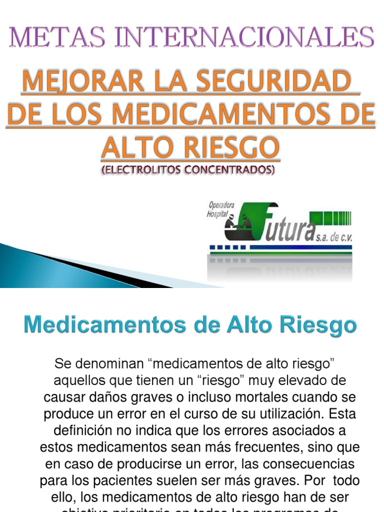 Medicamentos de Alto Riesgo (meta 3 de seguridad del paciente) - Adox