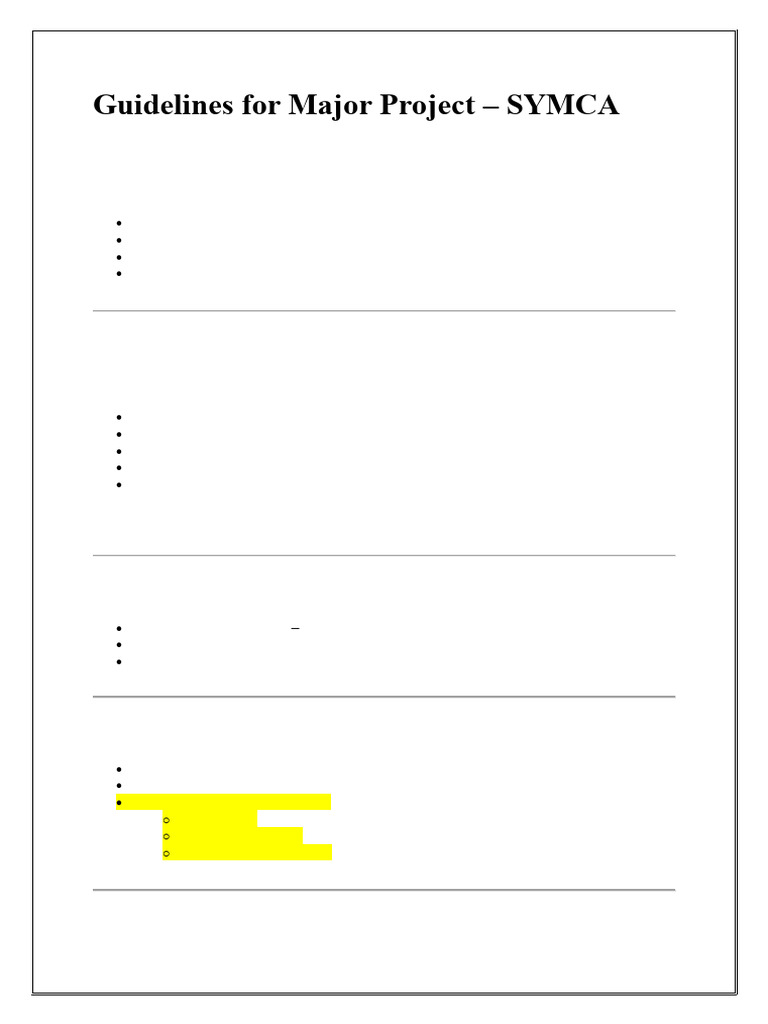 Major Project Guidelines for SYMCA Students | PDF | Software ...