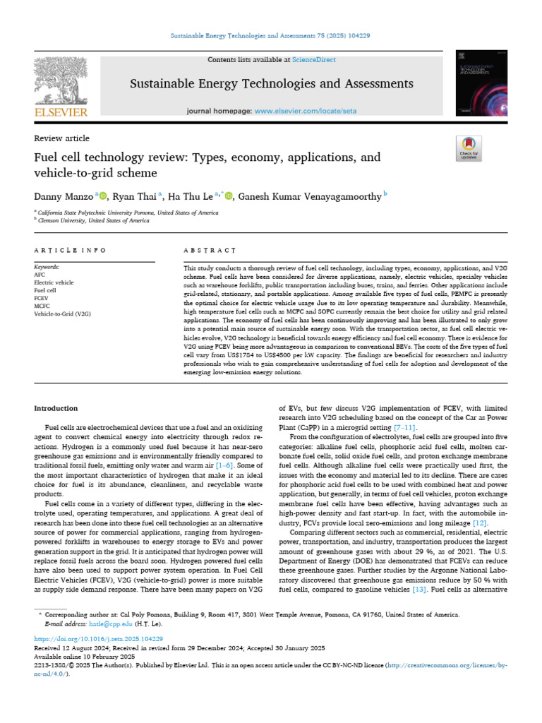 Fuel Cell Technology Review: Types & Applications | PDF | Fuel Cell ...