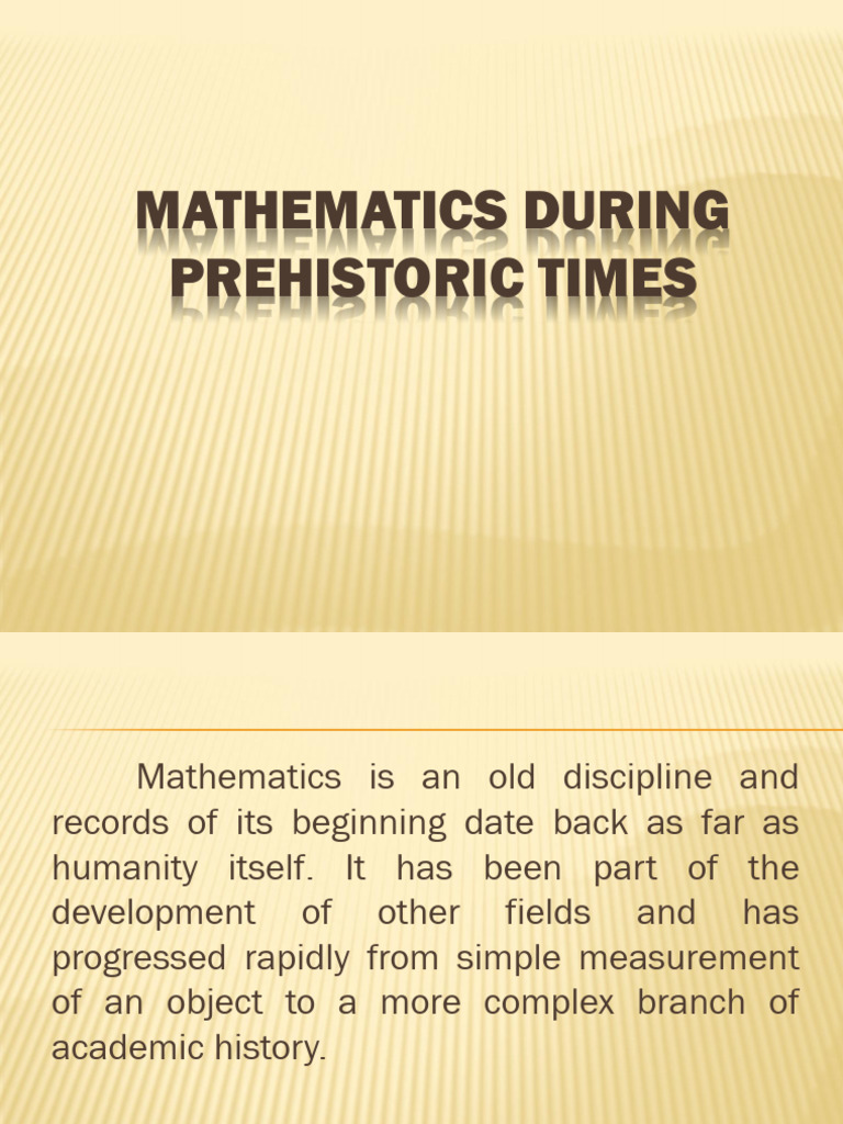 Prehistoric Mathematics Evolution | PDF