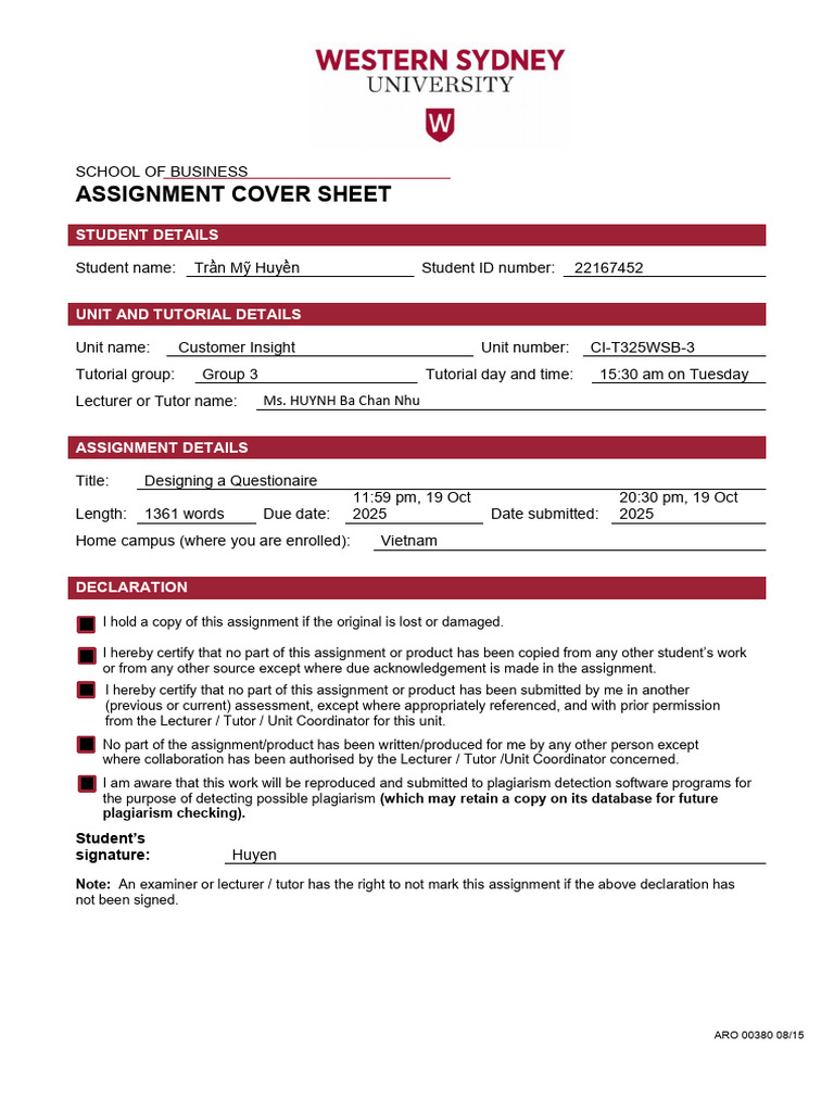 Customer Insight Questionnaire Design | PDF