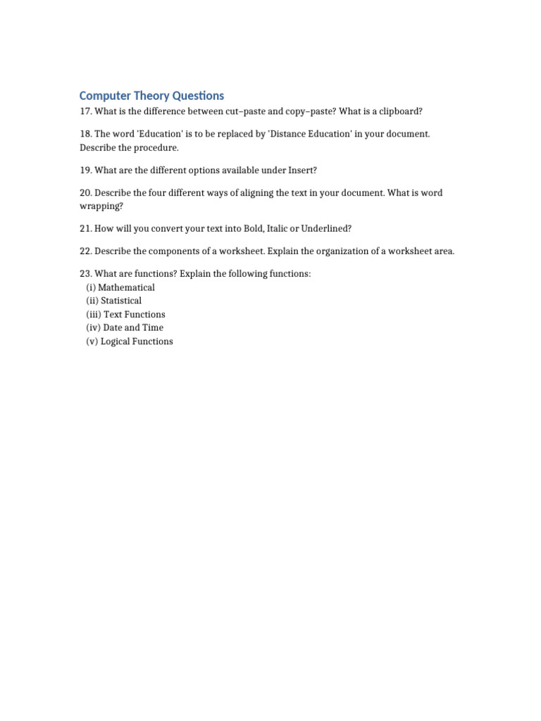Computer Theory Questions Explained | PDF