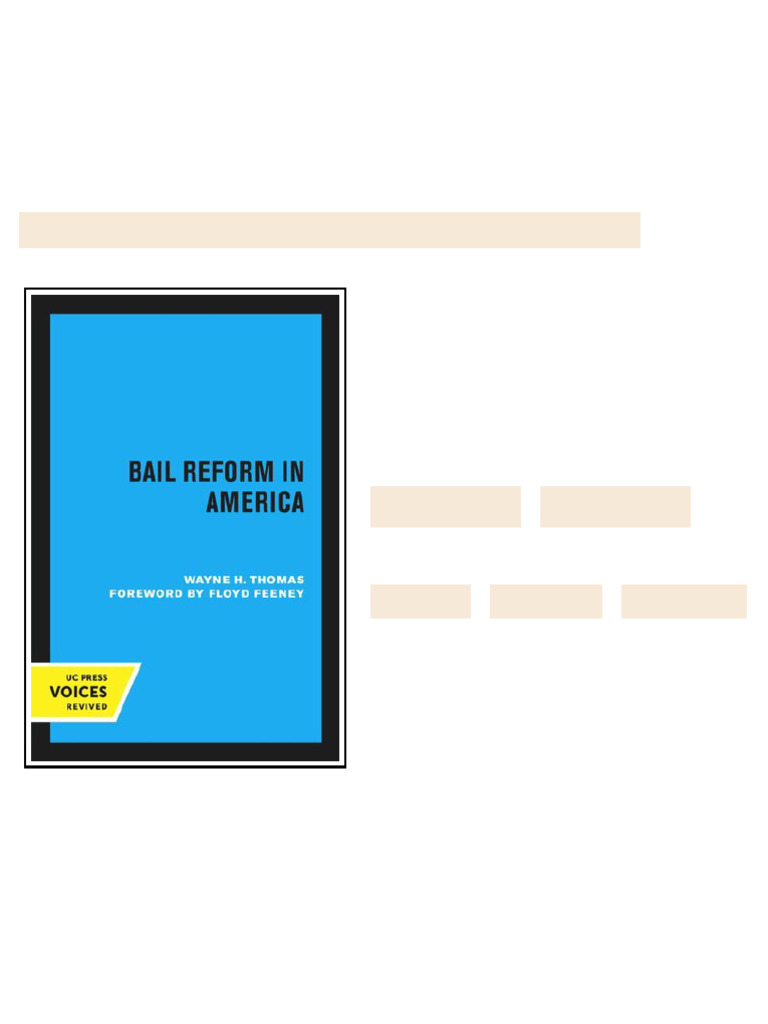 Bail Reform in America Wayne H. Thomas digital version 2025 | PDF ...