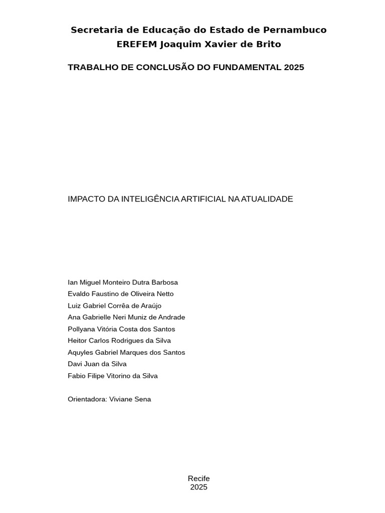 Impacto da Inteligência Artificial na Educação | PDF | Inteligência ...
