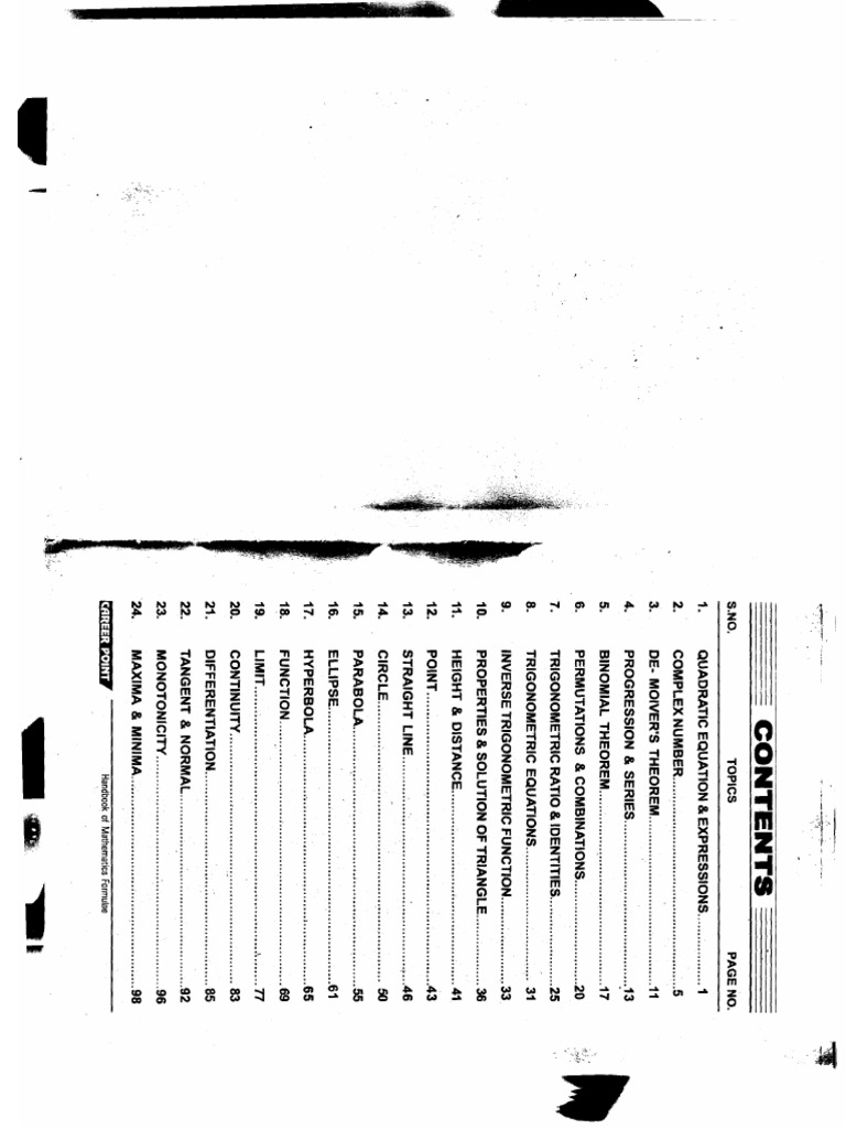 Handbook of Mathematics Formulae | PDF