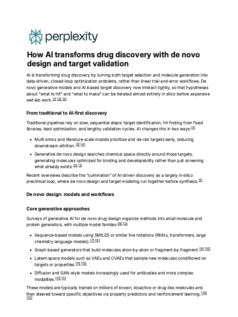 How AI Transforms Drug Discovery With de Novo Desi | PDF | Drug Design ...