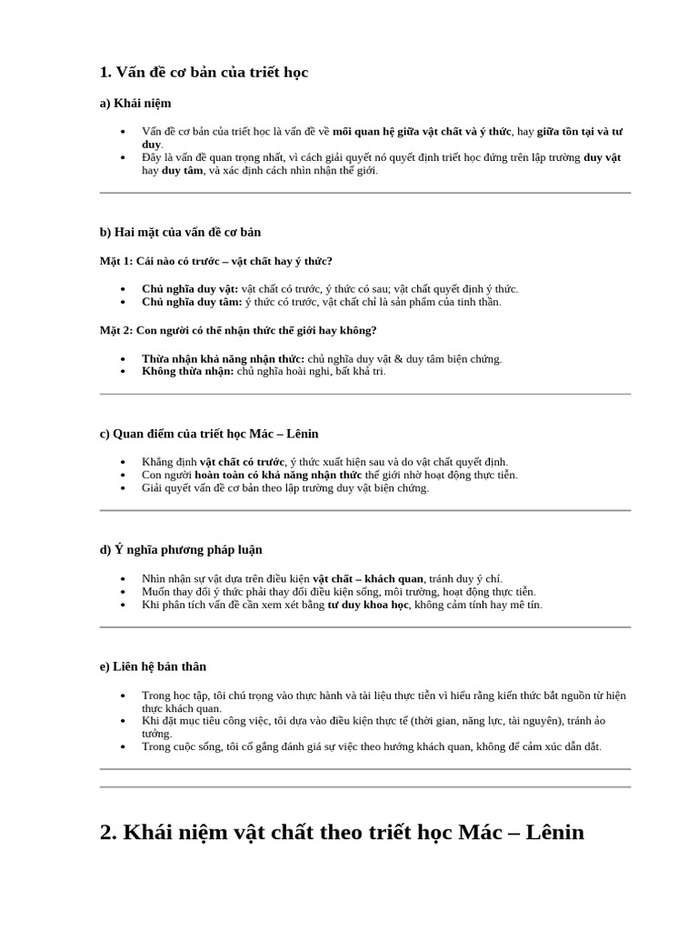 Triet Cau 2 - Vat Chat | PDF