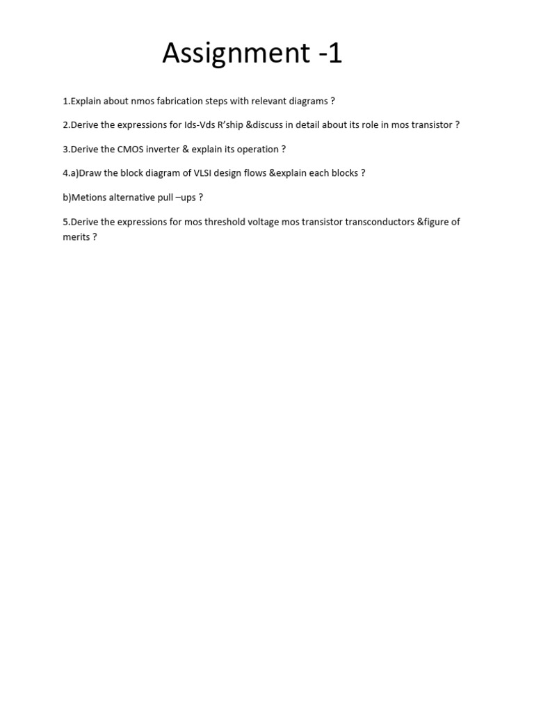Vlsi Assignment 1 | PDF