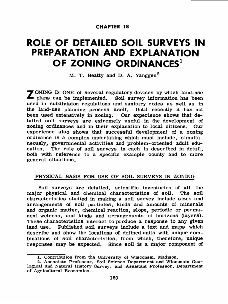 Role of Detailed Soil Srveys in Preparation and Explanation of Zoning ...