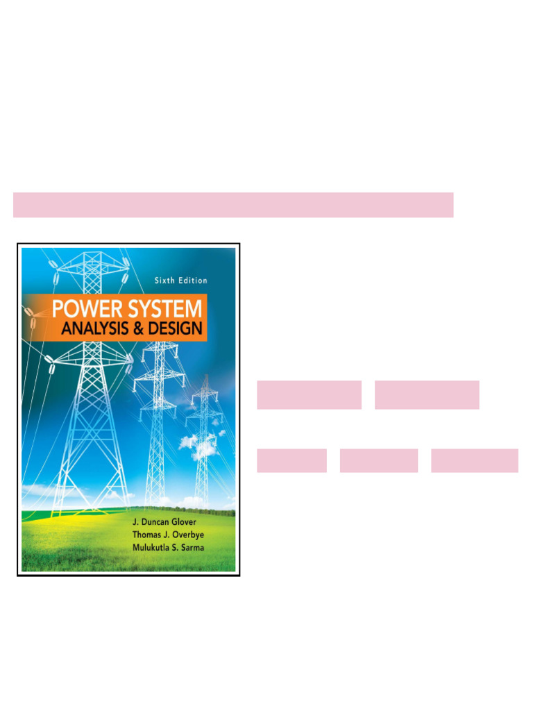 Power System Analysis and Design 6th Edition by J. Duncan Glover Full ...