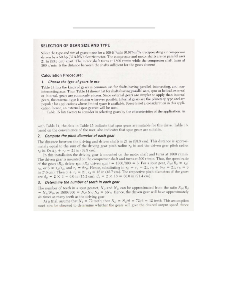 Gear Selection Procedure | PDF