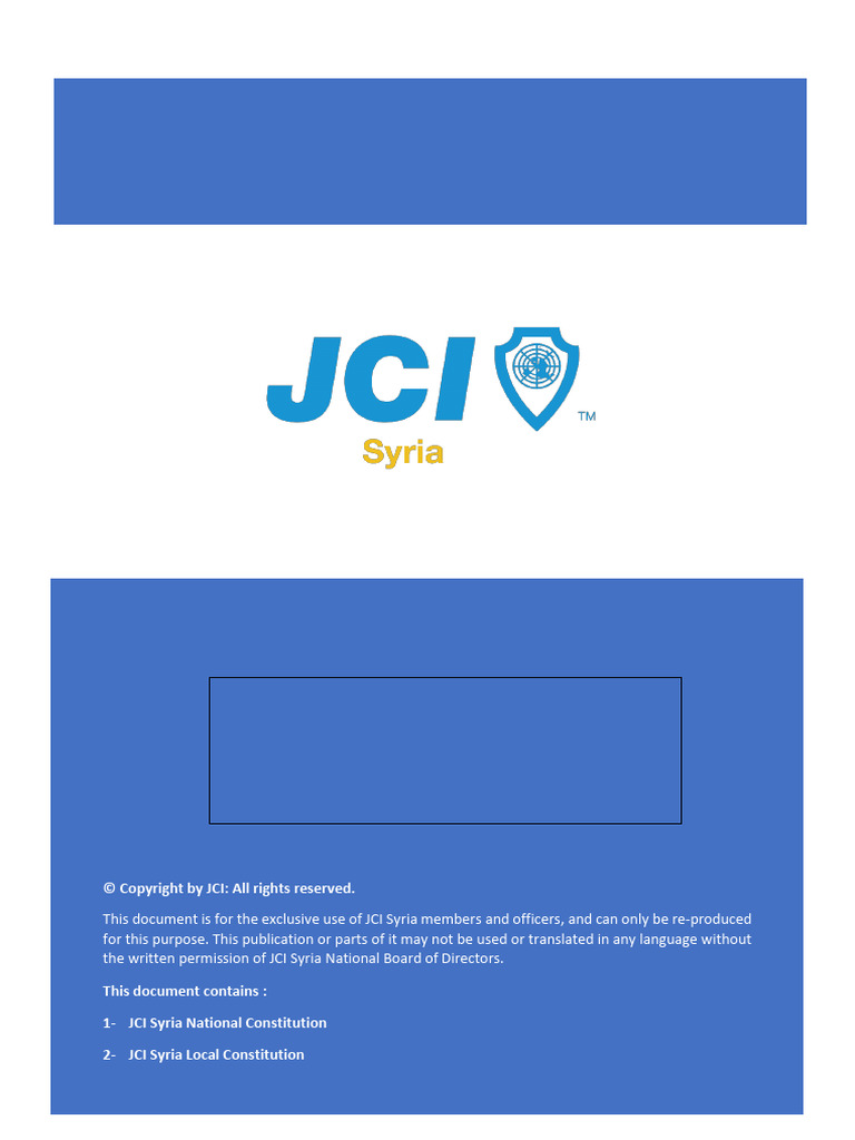 JCI Syria National Constitution Overview | PDF | Board Of Directors ...