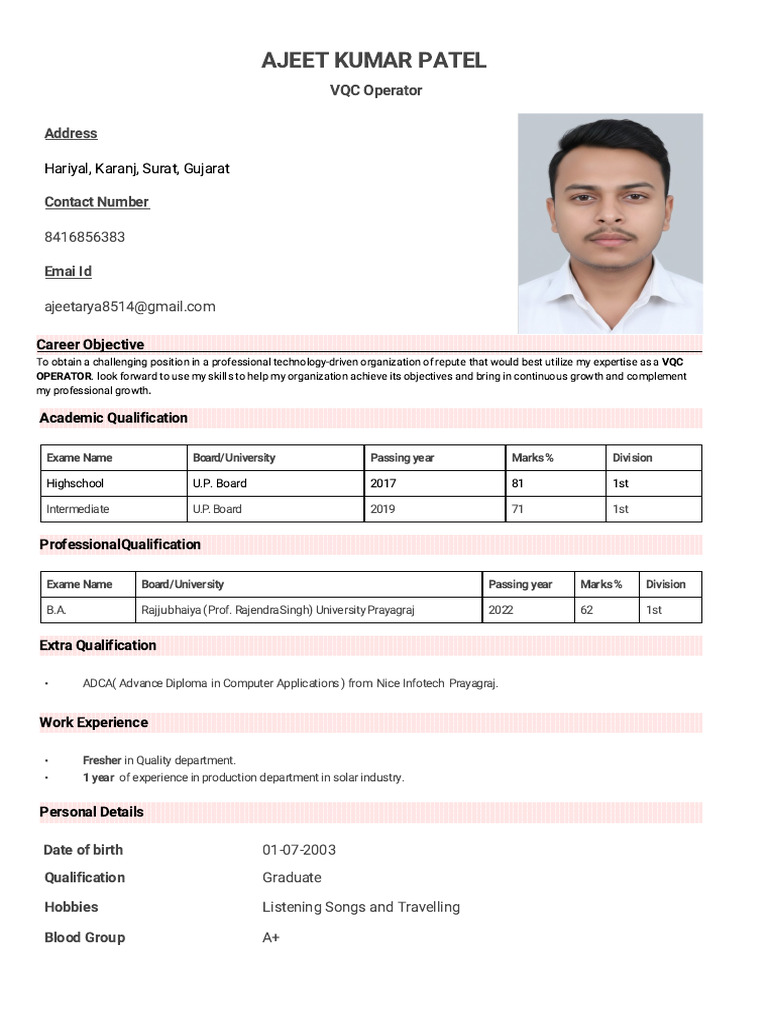 VQC Resume | PDF