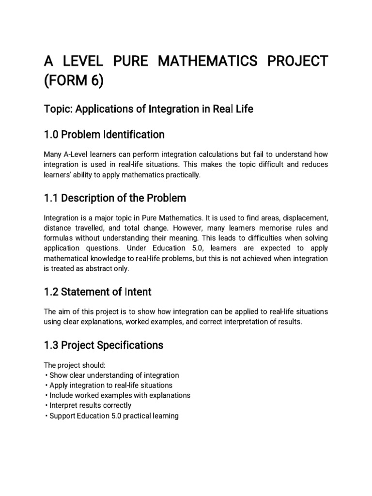 Real-Life Applications of Integration | PDF | Integral | Mathematics