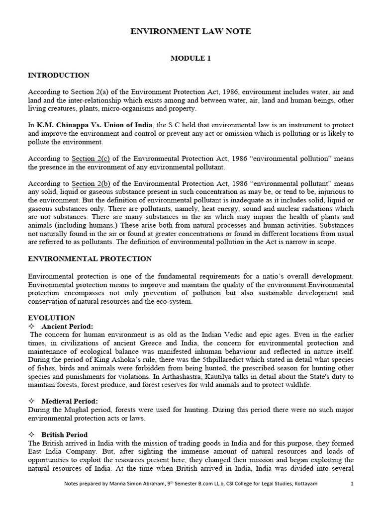 Overview of Environmental Law in India | PDF | Sustainability ...