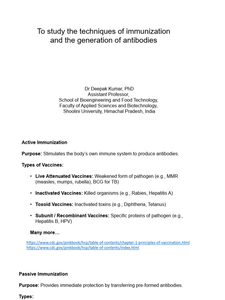 Immunization Techniques and Antibody Generation | PDF | Vaccines | Antibody