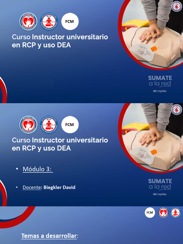 Módulo 3 Habilidades Procedimentales de RCP y uso del DEA Méd Biegkler ...