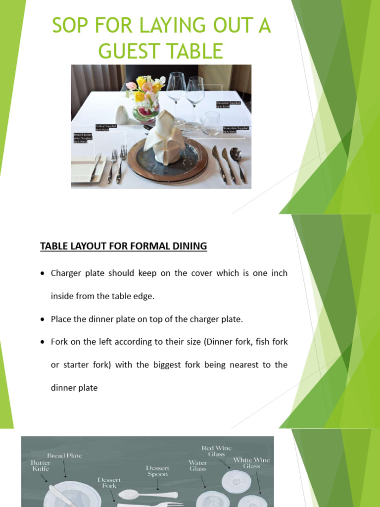 Formal and Informal Table Setting SOP | PDF