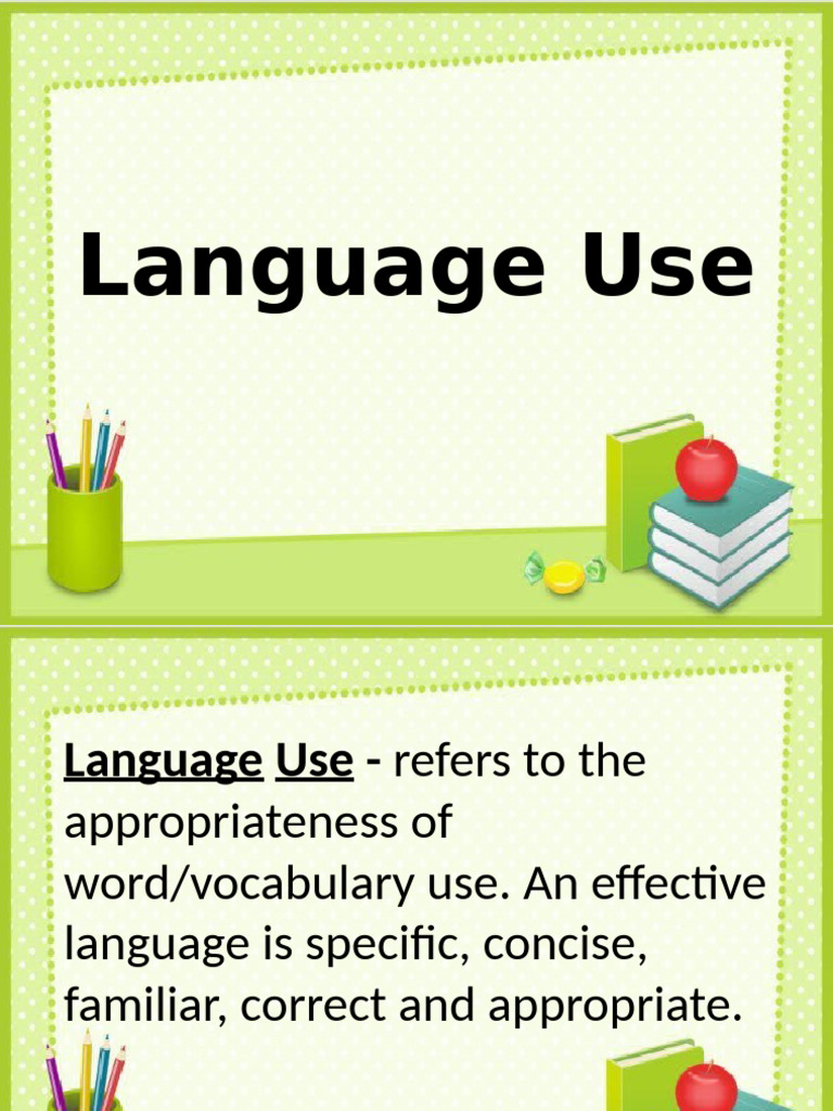 Language Use Reference | PDF | Human Communication | Communication