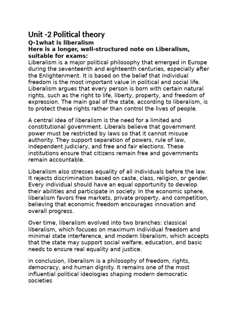 Understanding Liberalism Principles | PDF | Utilitarianism | Socialism