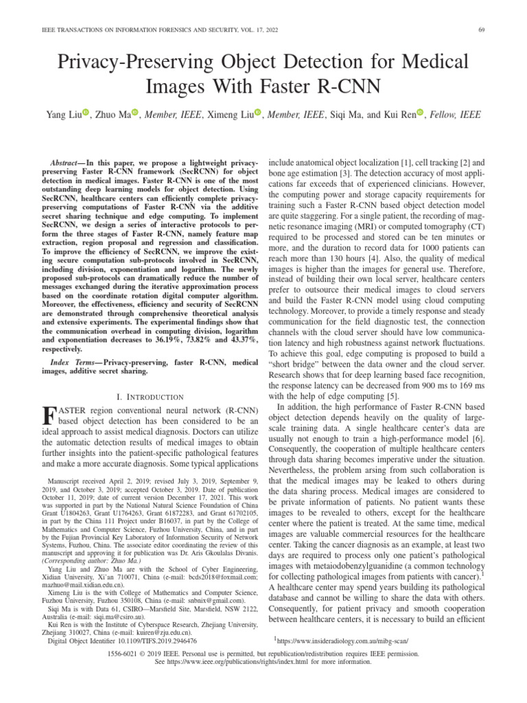 Privacy-Preserving Object Detection in Medicine | PDF | Applied Mathematics