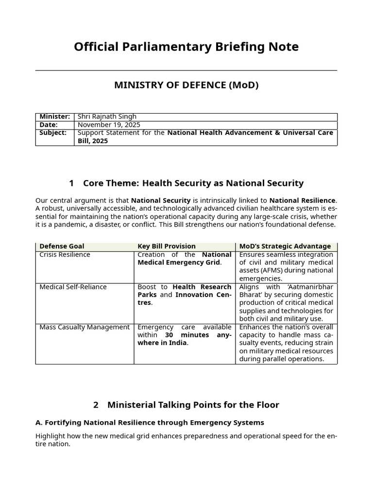 Minister Singhs Parliament Speech Brief | PDF | Emergency