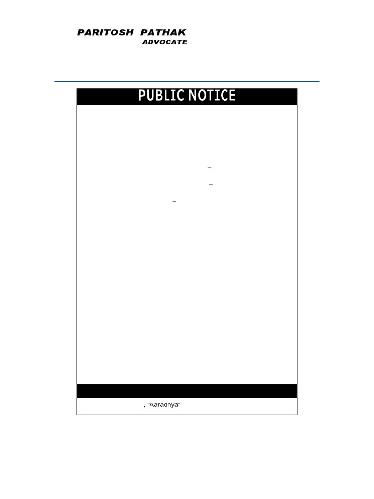Public Notce English Plot Misplace Documents | PDF