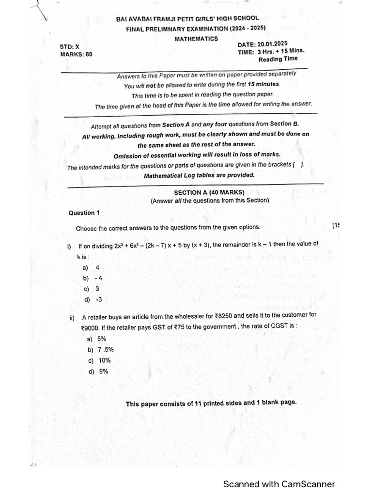 Abp Math Final Prelim | PDF
