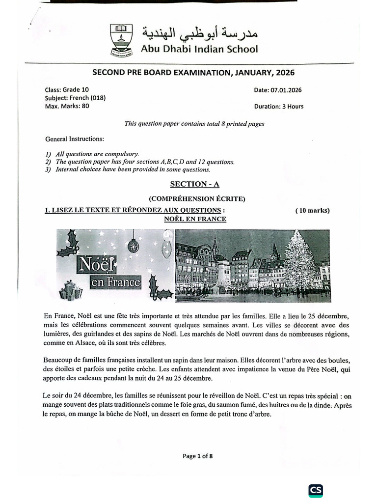 Adis Second Pre Board Paper 2026 | PDF
