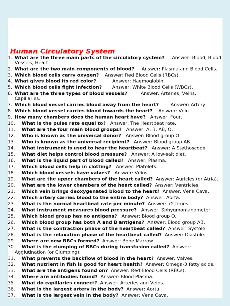 Human Circulatory System Overview | PDF | Heart | Heart Valve