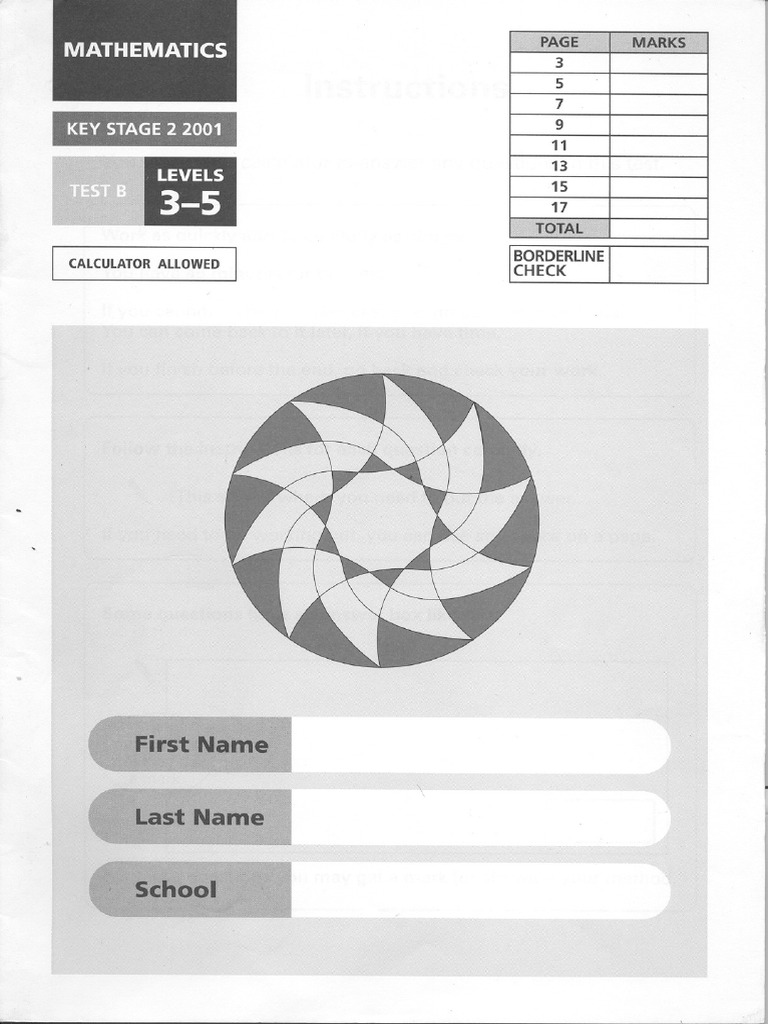 KS2 2001 Test B Level 3 5 | PDF
