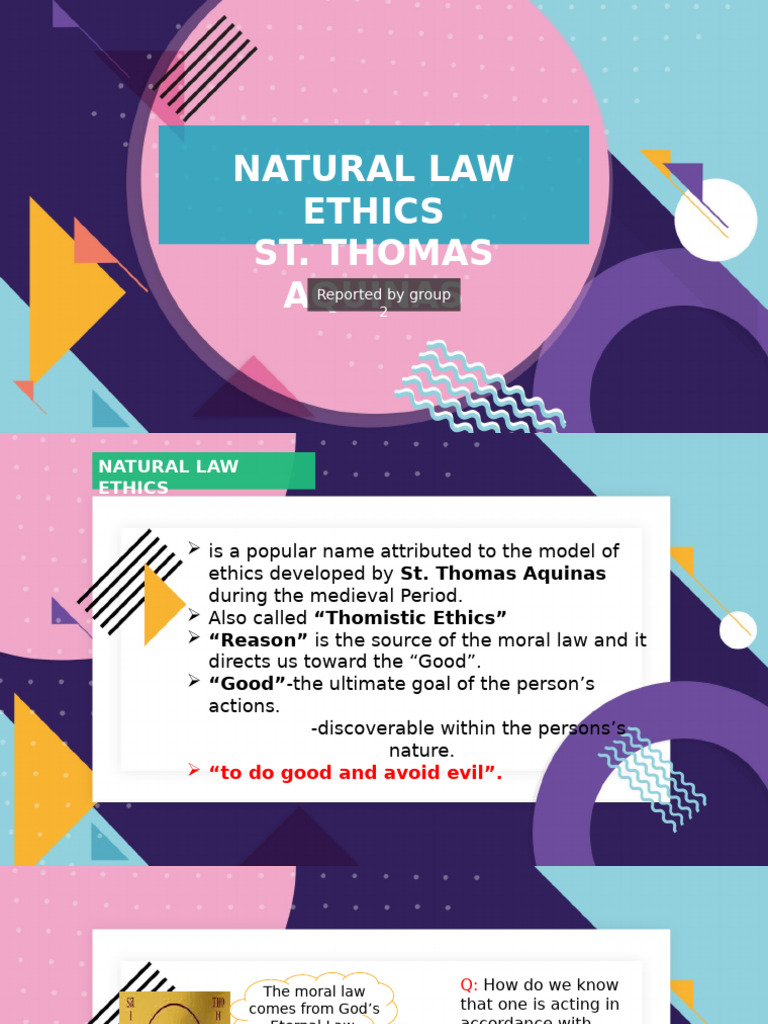 St. Thomas Aquinas' Natural Law Ethics | PDF | Natural Law | Thomas Aquinas