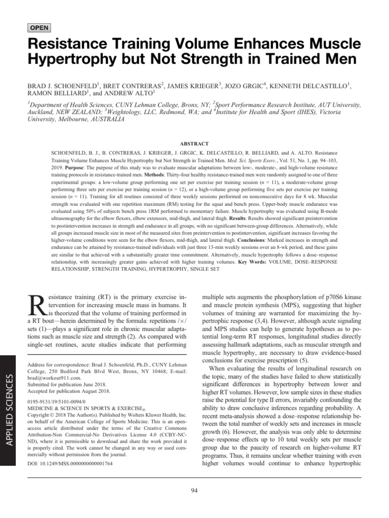 Resistance Training Volume and Muscle Growth | PDF | Strength Training