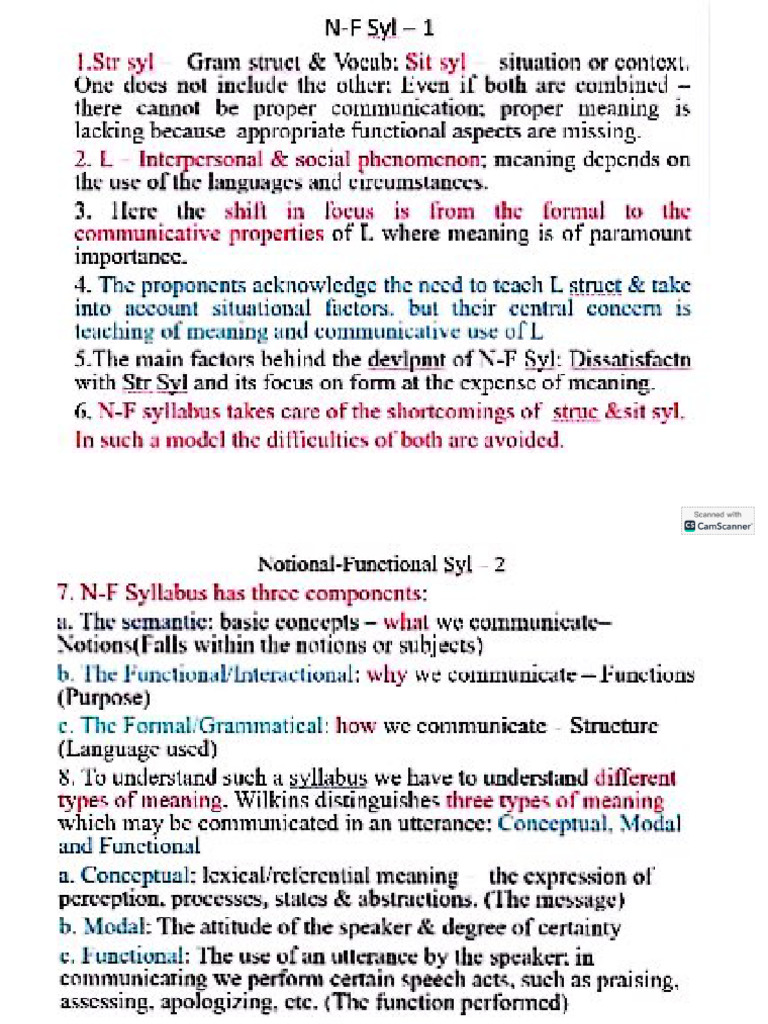 Notional Functional Syllabus-2 | PDF