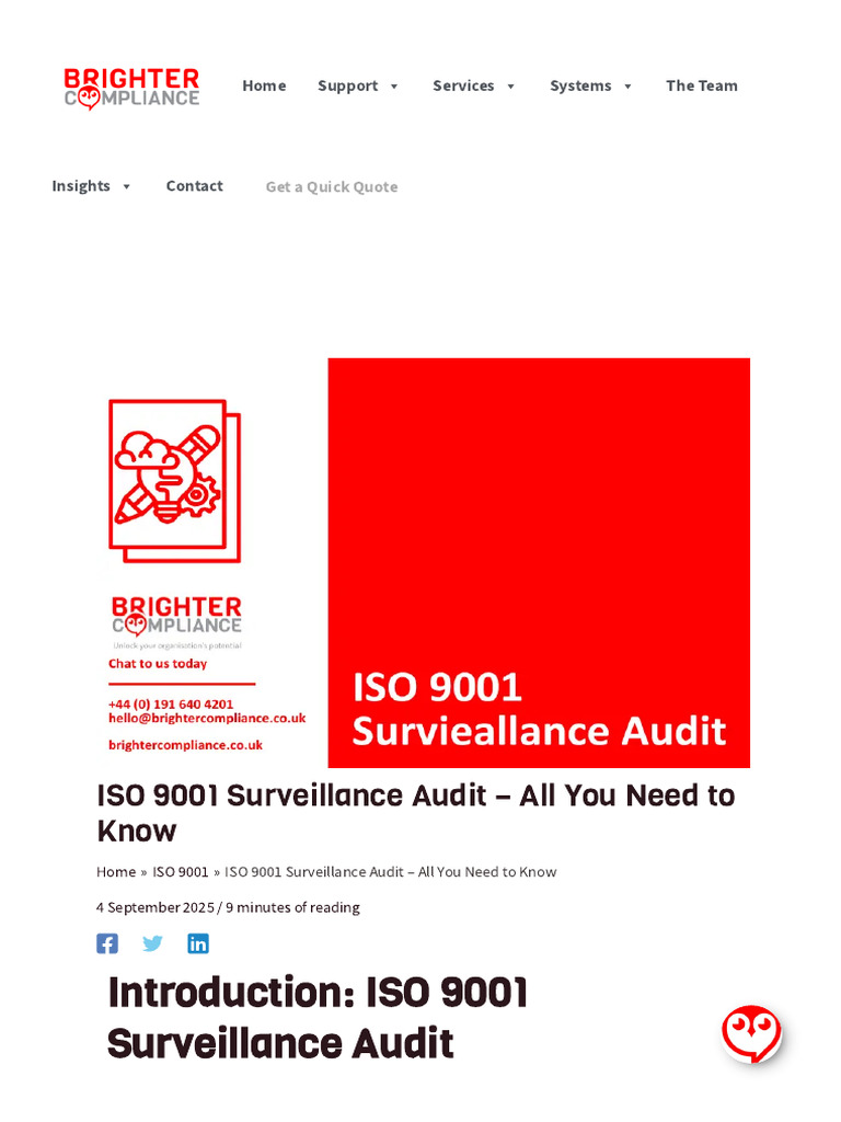 ISO 9001 Surveillance Audit Guide | PDF | Audit | Quality Management System